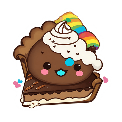 Rainbow Pie Sticker - Cute Dessert Delight - Heat Press Transfer