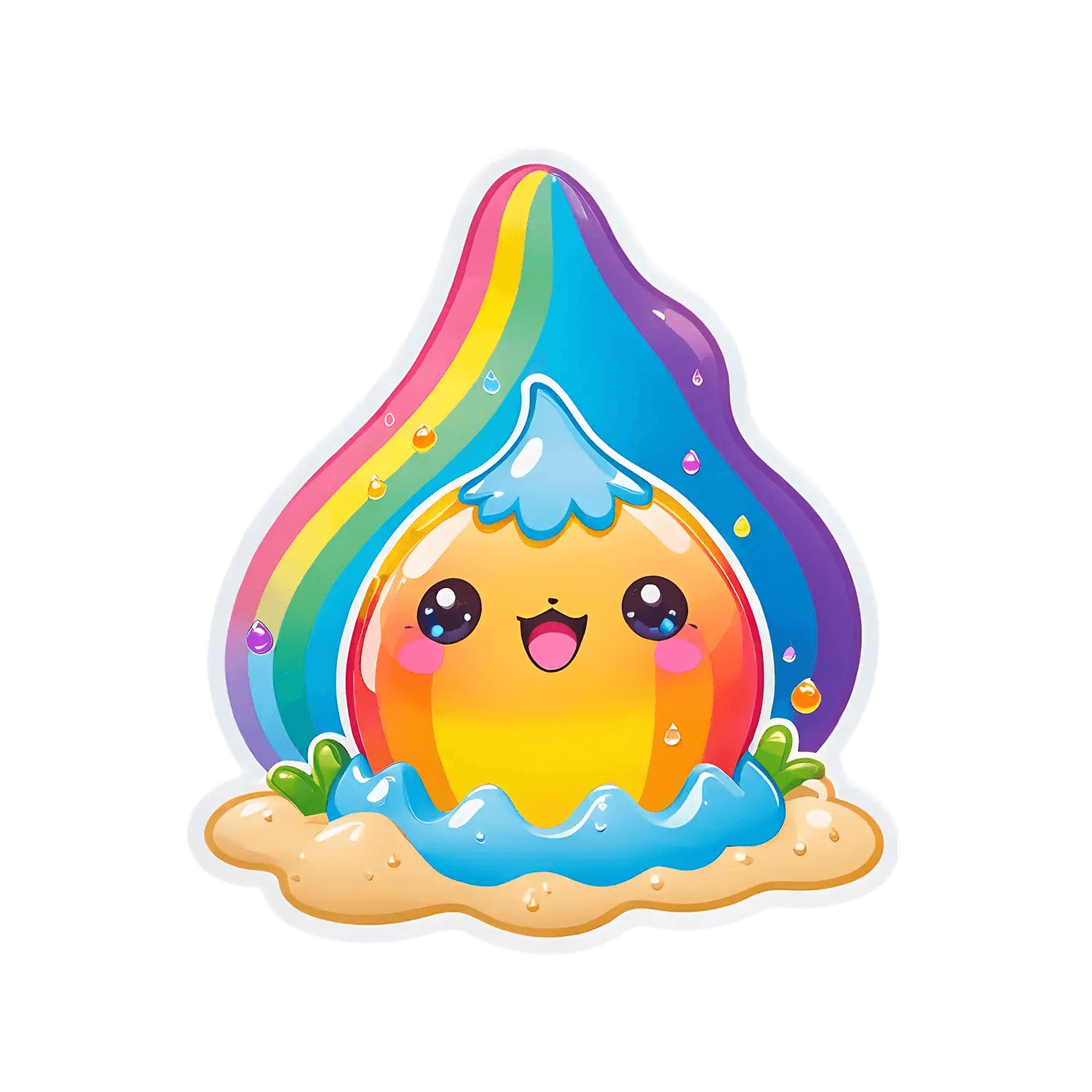 Rainbow Smile - Cute Sticker - Heat Press Transfer