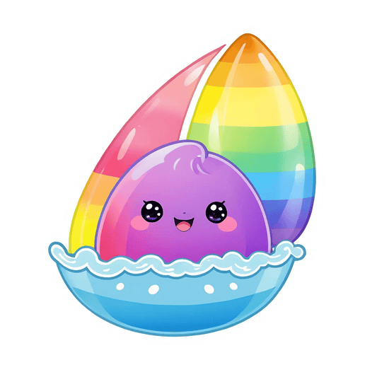 Rainbow Surfing Joy - Sticker - Heat Press Transfer