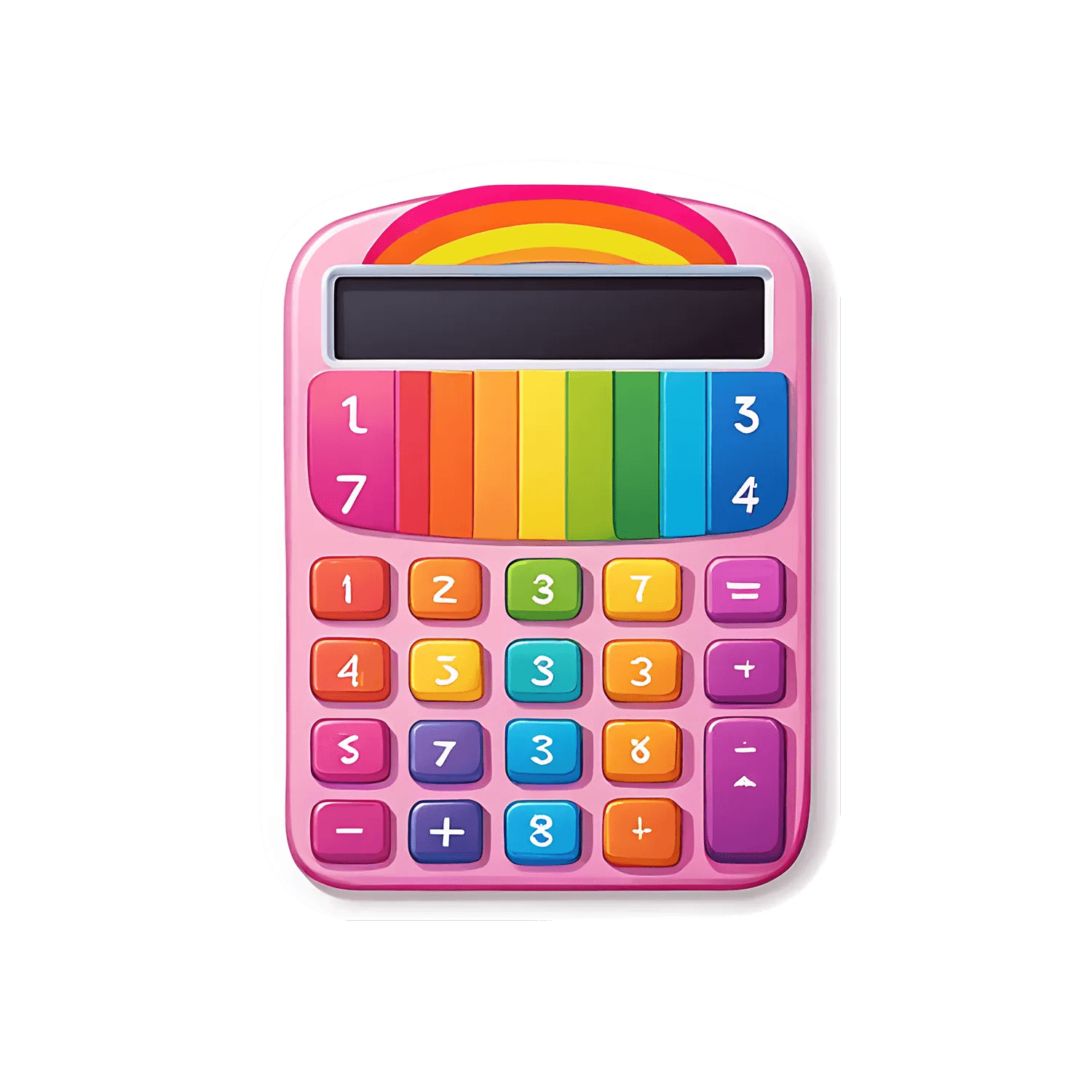 Rainbow Calculator - UV Sticker - Heat Press Transfer