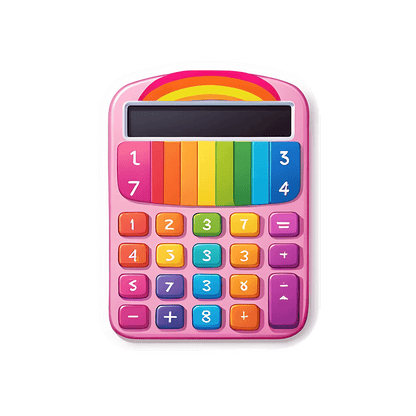 Rainbow Calculator - UV Sticker - Heat Press Transfer