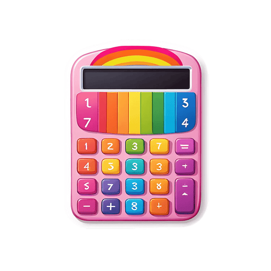 Rainbow Calculator - UV Sticker - Heat Press Transfer