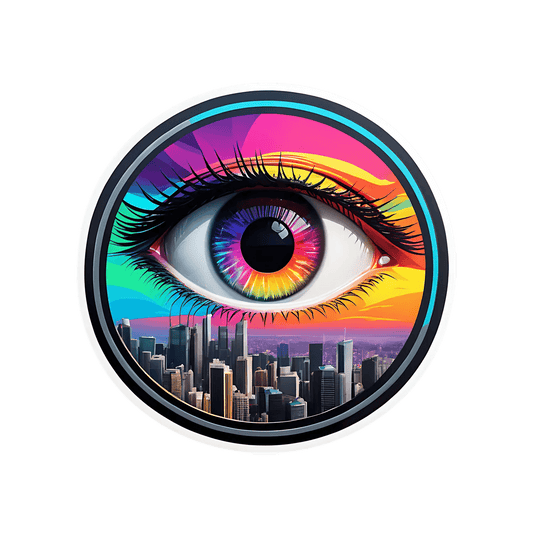 Rainbow Eye Cityscape - Sticker - Heat Press Transfer