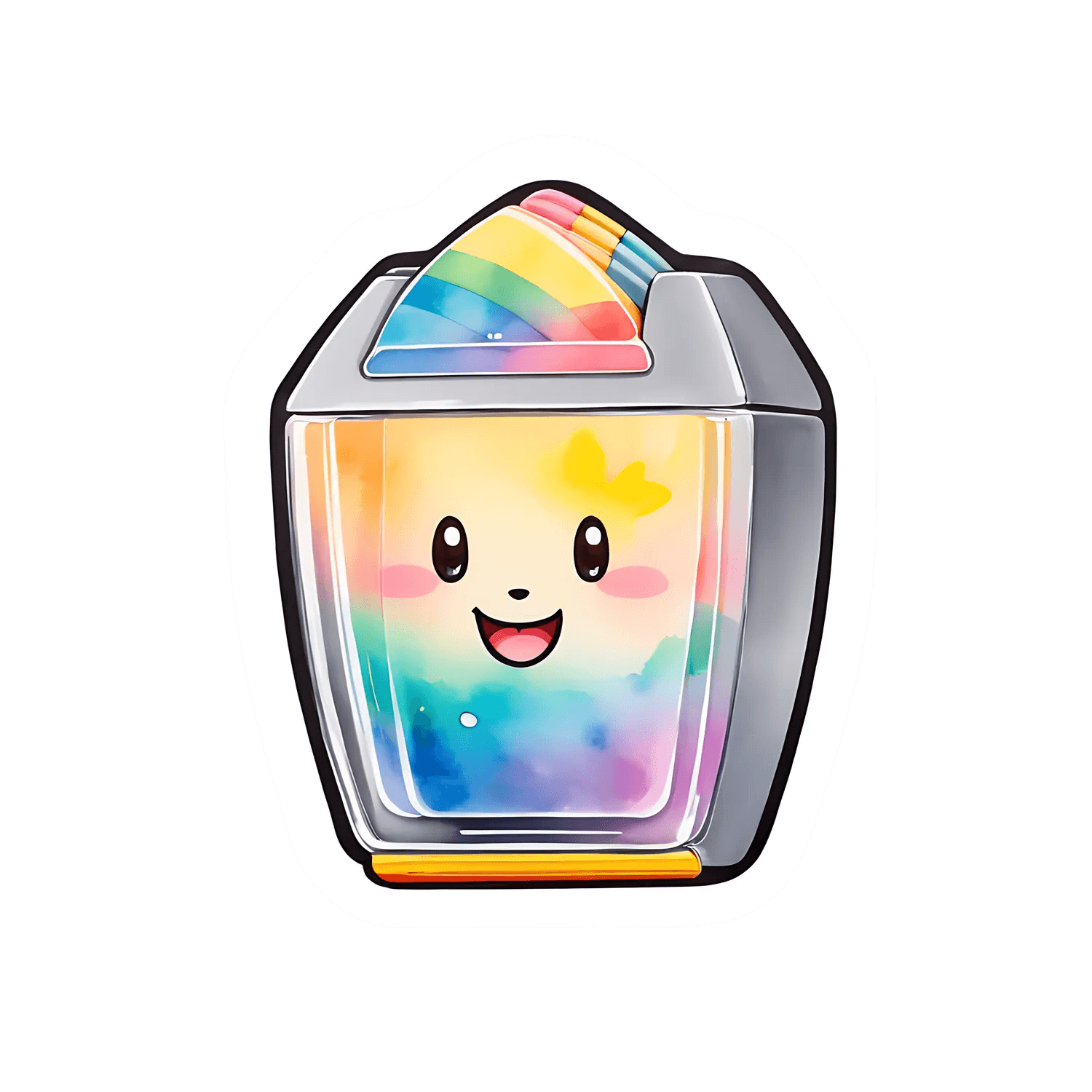 Rainbow Smiley Cup - DTF UV Sticker - Heat Press Transfer