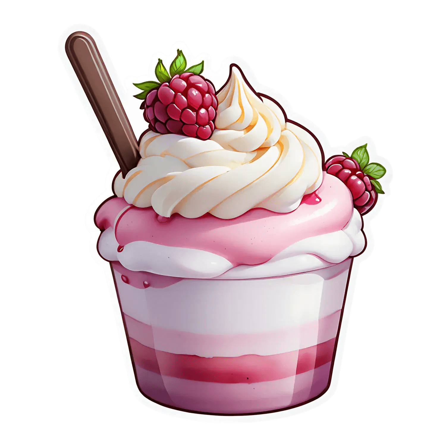 Raspberry Swirl - Dessert Sticker - Heat Press Transfer