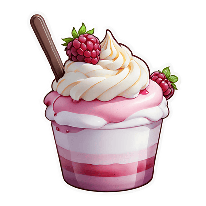 Raspberry Swirl - Dessert Sticker - Heat Press Transfer