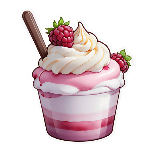 Raspberry Swirl - Dessert Sticker - Heat Press Transfer