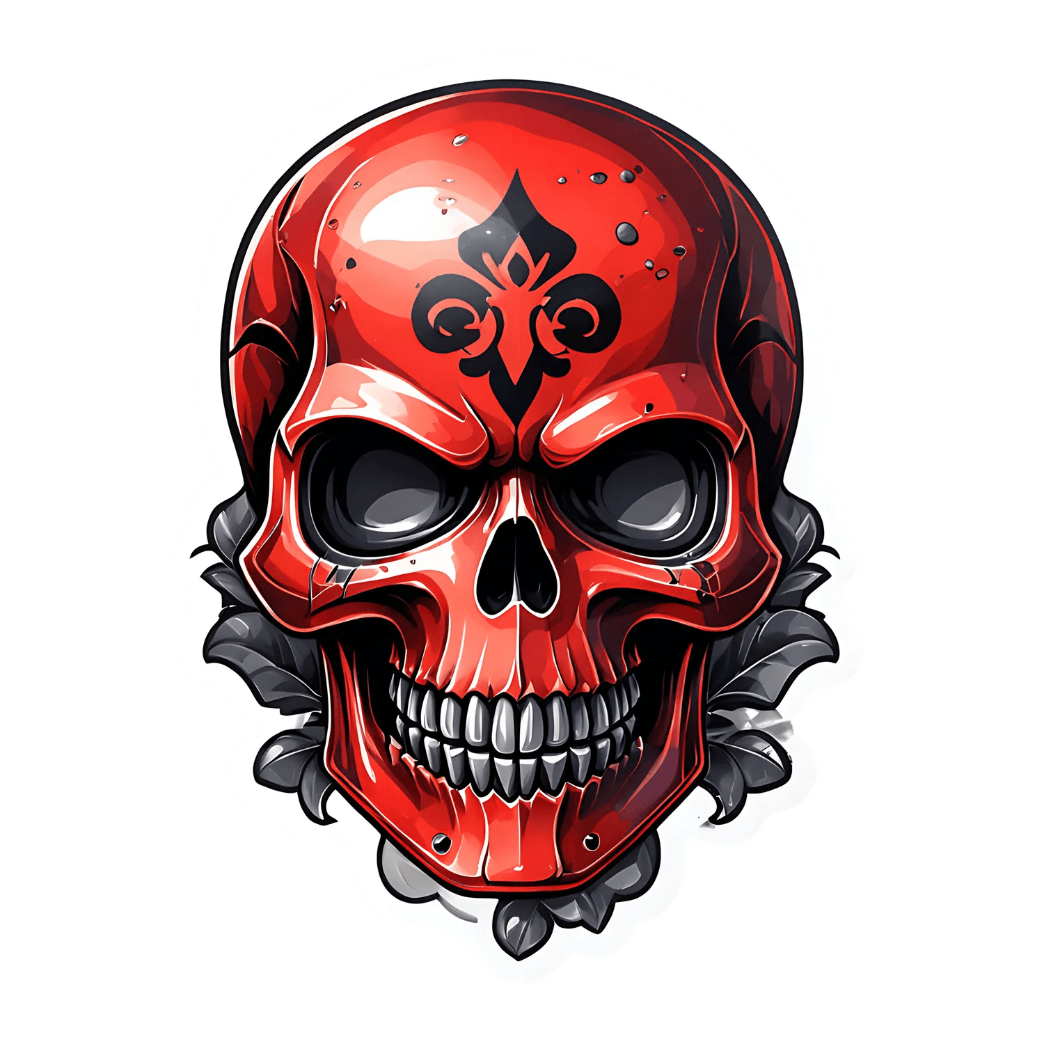 Red Skull Emblem - Sticker - Heat Press Transfer