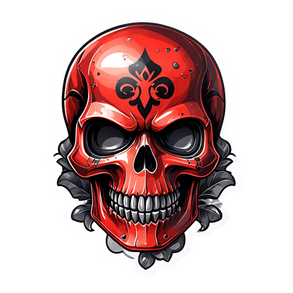 Red Skull Emblem - Sticker - Heat Press Transfer
