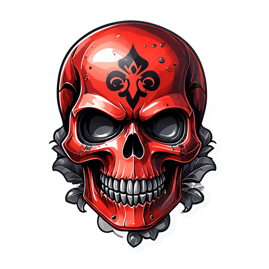 Red Skull Emblem - Sticker - Heat Press Transfer