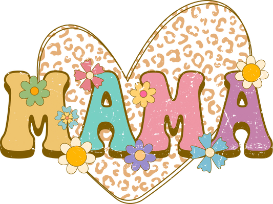 Retro Boho Mama Design - DTF Ready To Press - Heat Press Transfer
