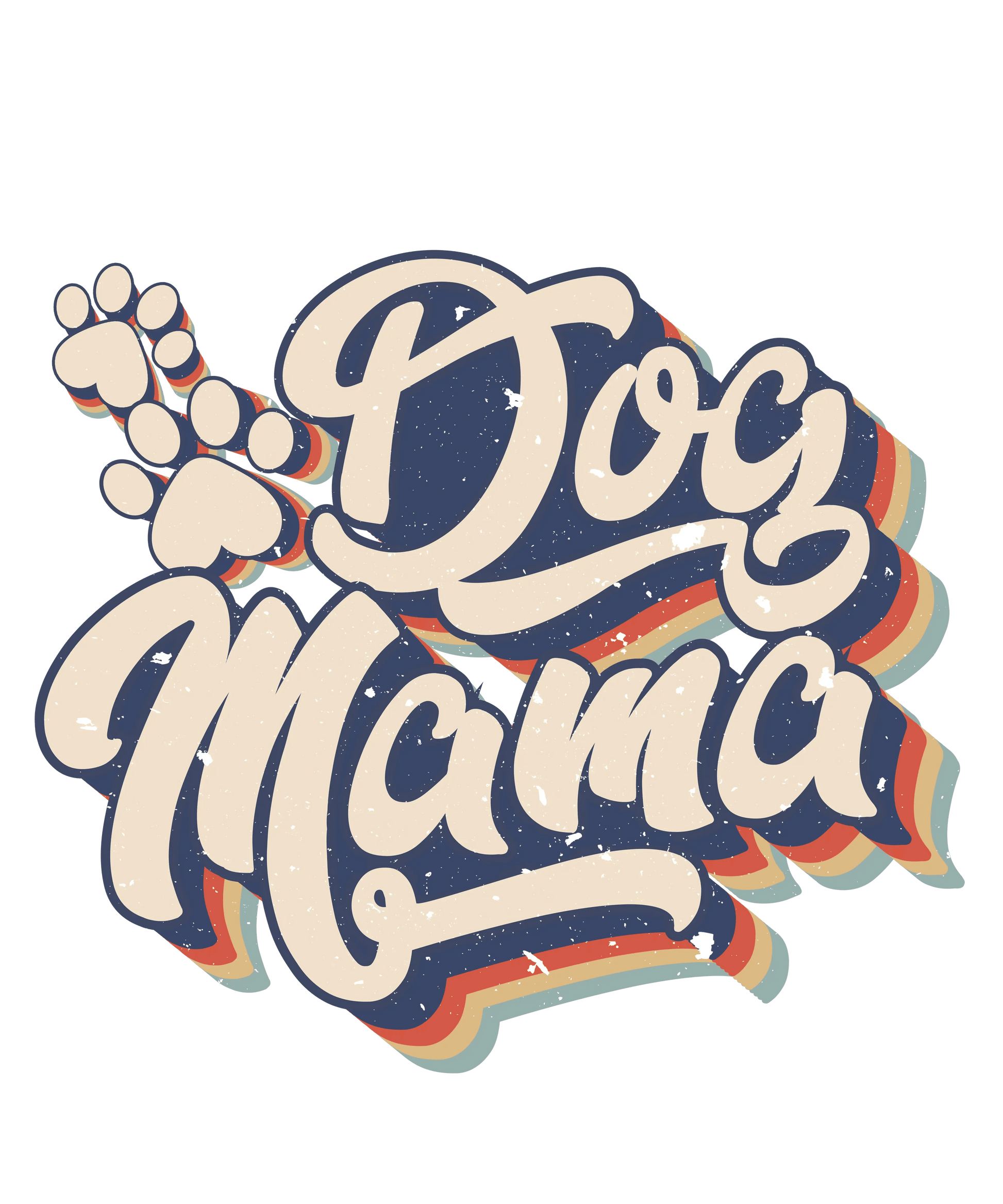 Retro Dog Mama Design - DTF Ready To Press - Heat Press Transfer