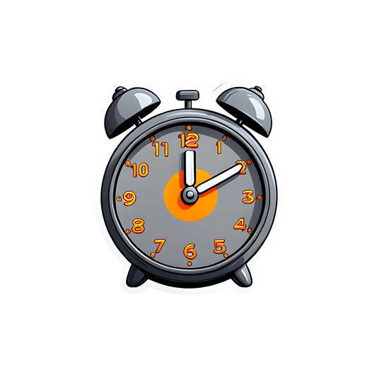 Retro Alarm Clock Sticker - UV DTF - Heat Press Transfer