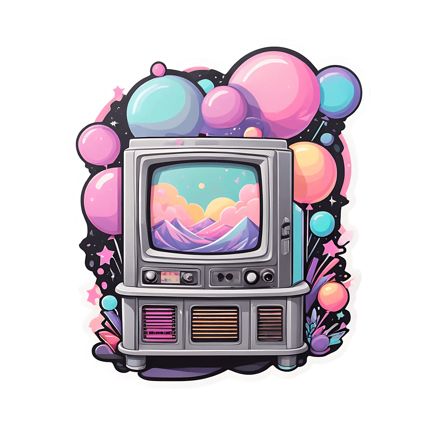 Retro TV Dreamscape - Sticker - Heat Press Transfer