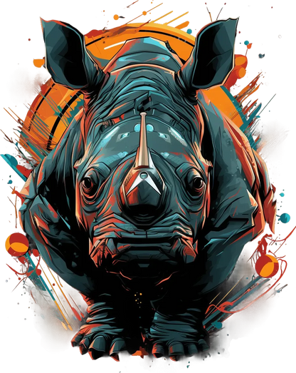 Rhino Artwork - DTF Ready to Press - Heat Press Transfer