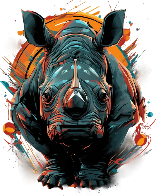 Rhino Artwork - DTF Ready to Press - Heat Press Transfer