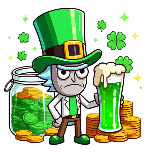 Rick And Beer Saint Patrick Day Design - DTF Ready To Press - Heat Press Transfer