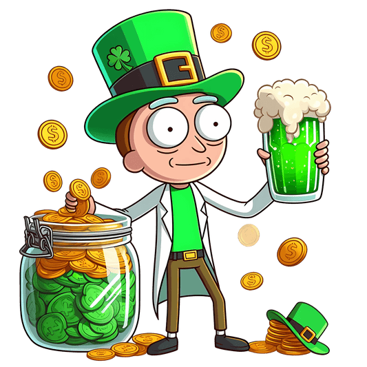 Rick And Morty Saint Patrick's Day Design - DTF Ready To Press - Heat Press Transfer