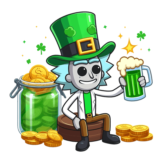 Rick Drinking Beer St Patricks Day Design - DTF Ready To Press - Heat Press Transfer