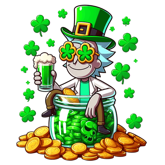 Rick Sanchez Beer Lover Saint Patrick's Design - DTF Ready To Press - Heat Press Transfer