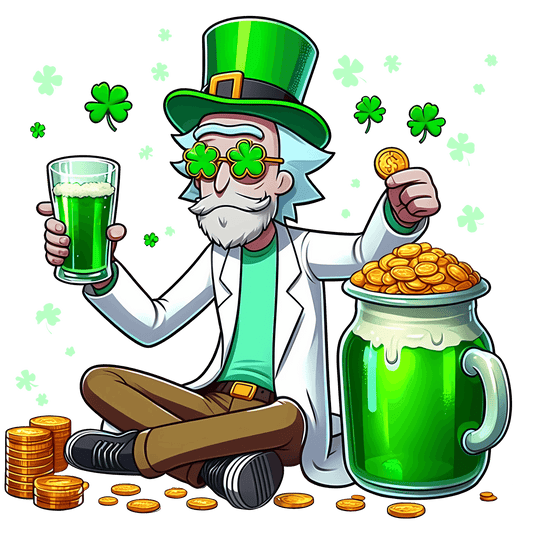 Rick Sanchez Beer St Patrick's Day Design - DTF Ready To Press - Heat Press Transfer