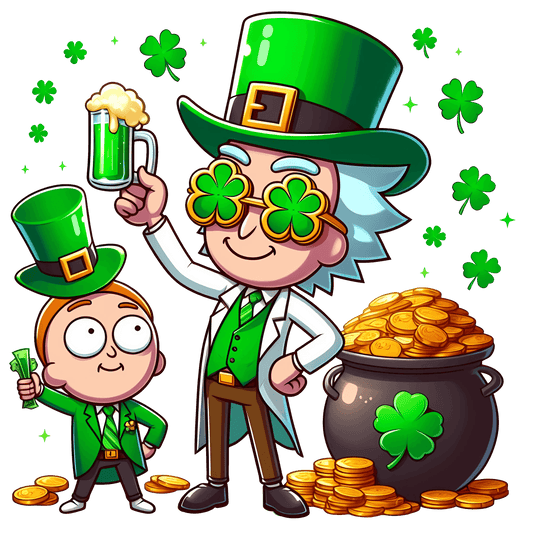 Rick and Morty Lucky Day St Patrick's Design - DTF Ready To Press - Heat Press Transfer