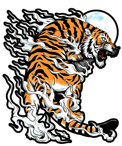 Roaring Tiger Moon - DTF Ready to Press - Heat Press Transfer