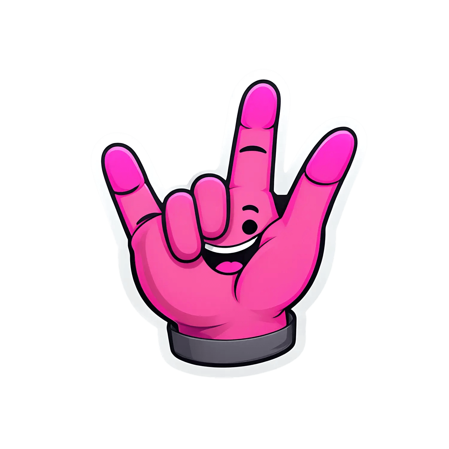 Rock Hand Gesture Sticker - Durable UV Print - Heat Press Transfer