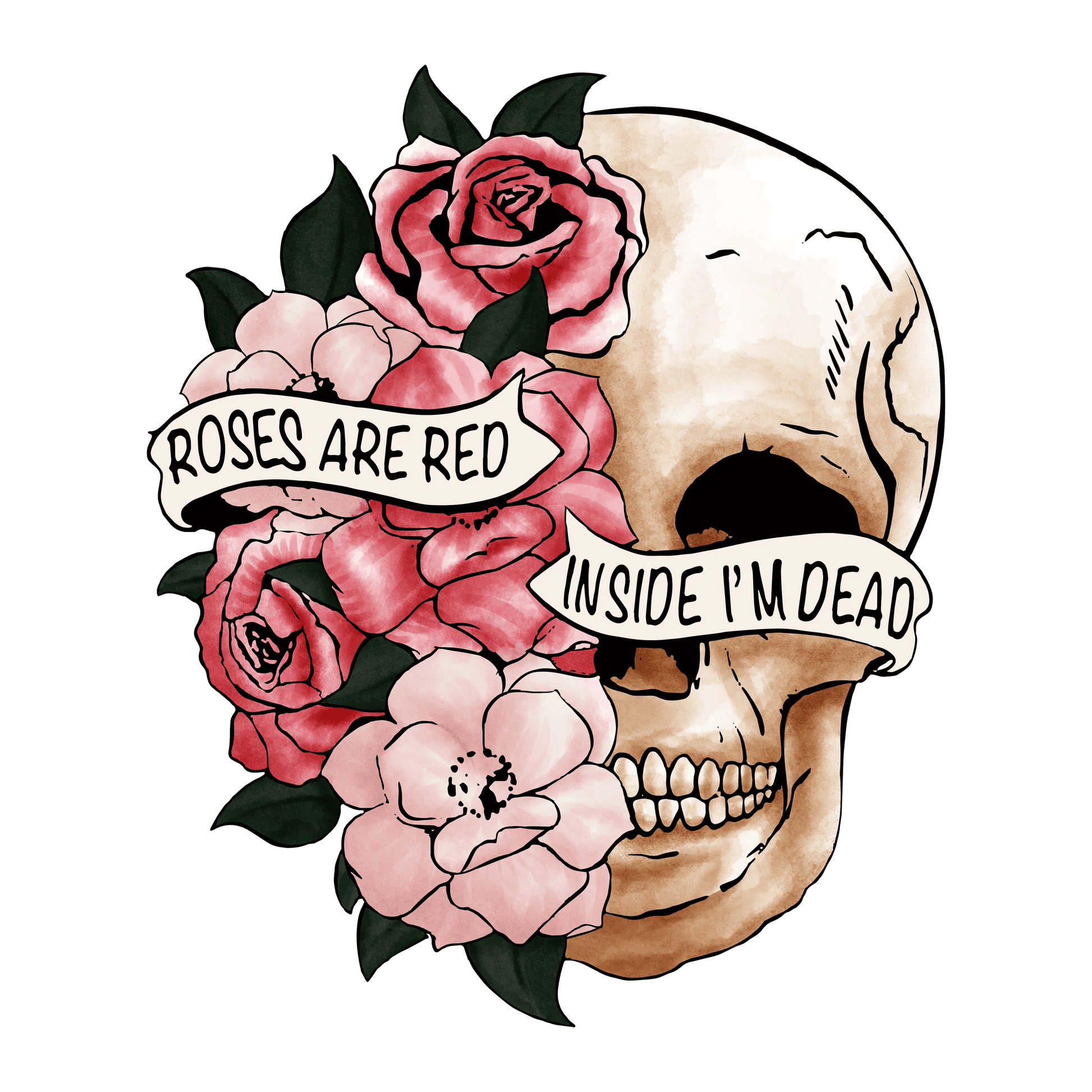 Roses Are Red Inside I'm Dead Valentine's Day Design | DTF Center - Heat Press Transfer
