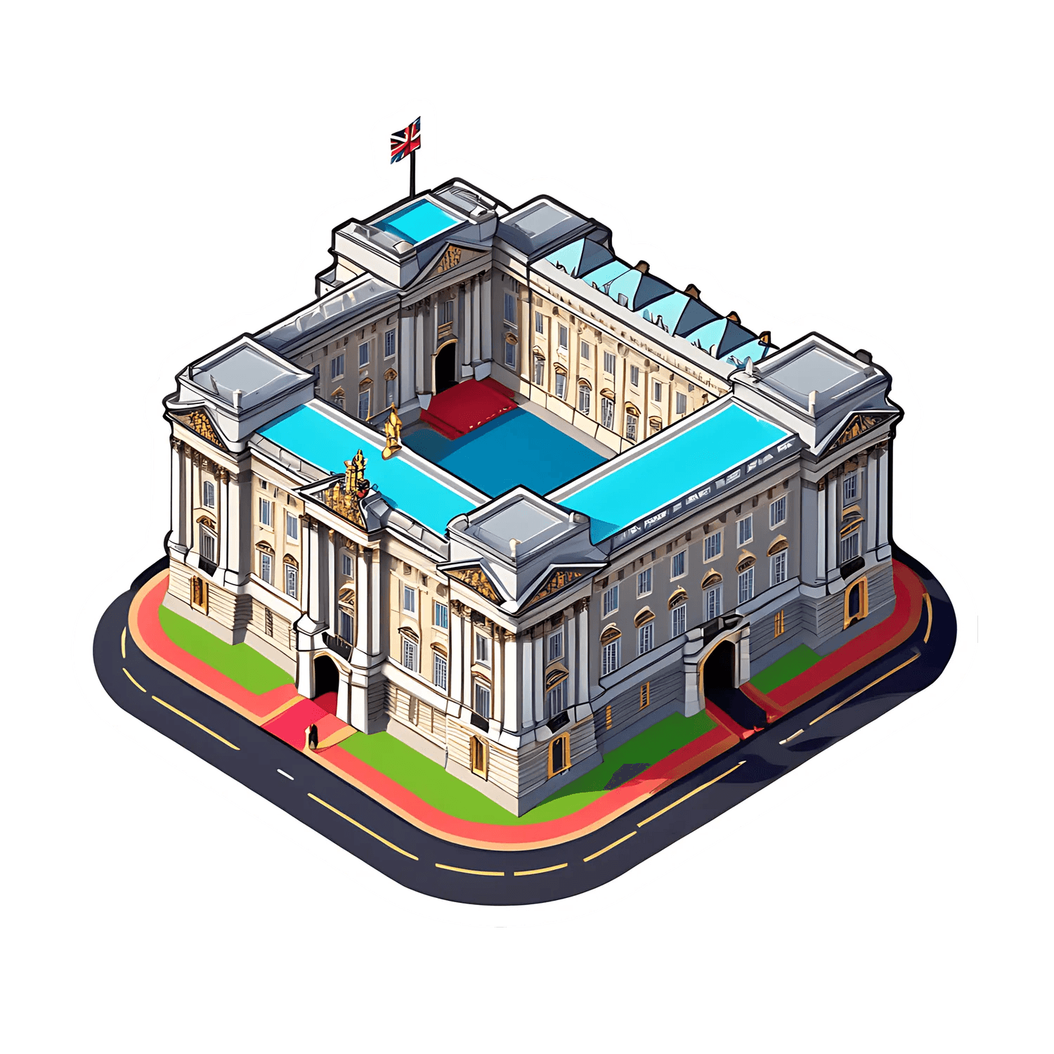 Royal Palace Sticker - UV DTF Elegant Design - Heat Press Transfer