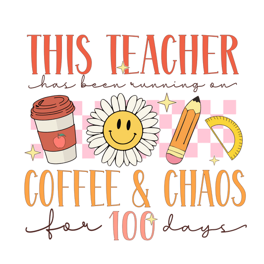 Retro 100 Days Of School Design - DTF Ready To Press - Heat Press Transfer
