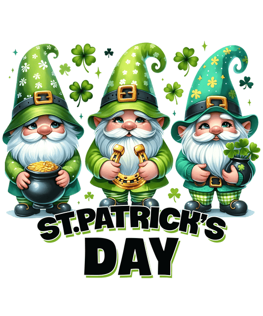 ST. Patrick's Day Cute Gnome Design - DTF Ready To Press - Heat Press Transfer