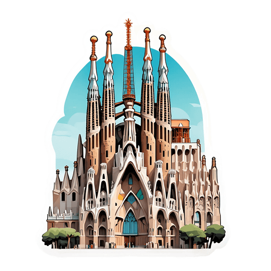 Sagrada Familia Sticker - Colorful UV DTF - Heat Press Transfer