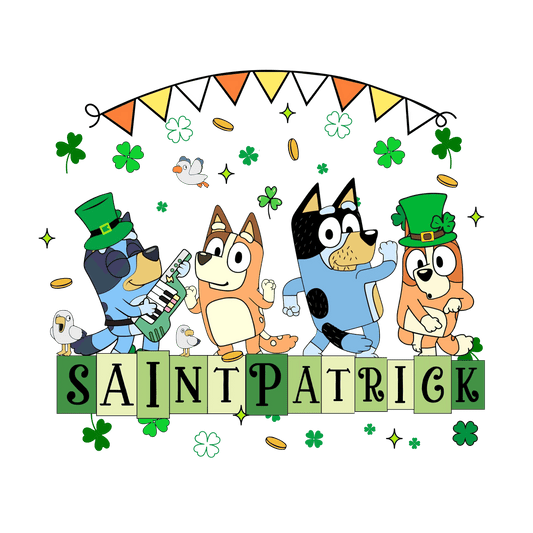 Saint Patrick's Day Bluey Friend - DTF Ready To Press - Heat Press Transfer
