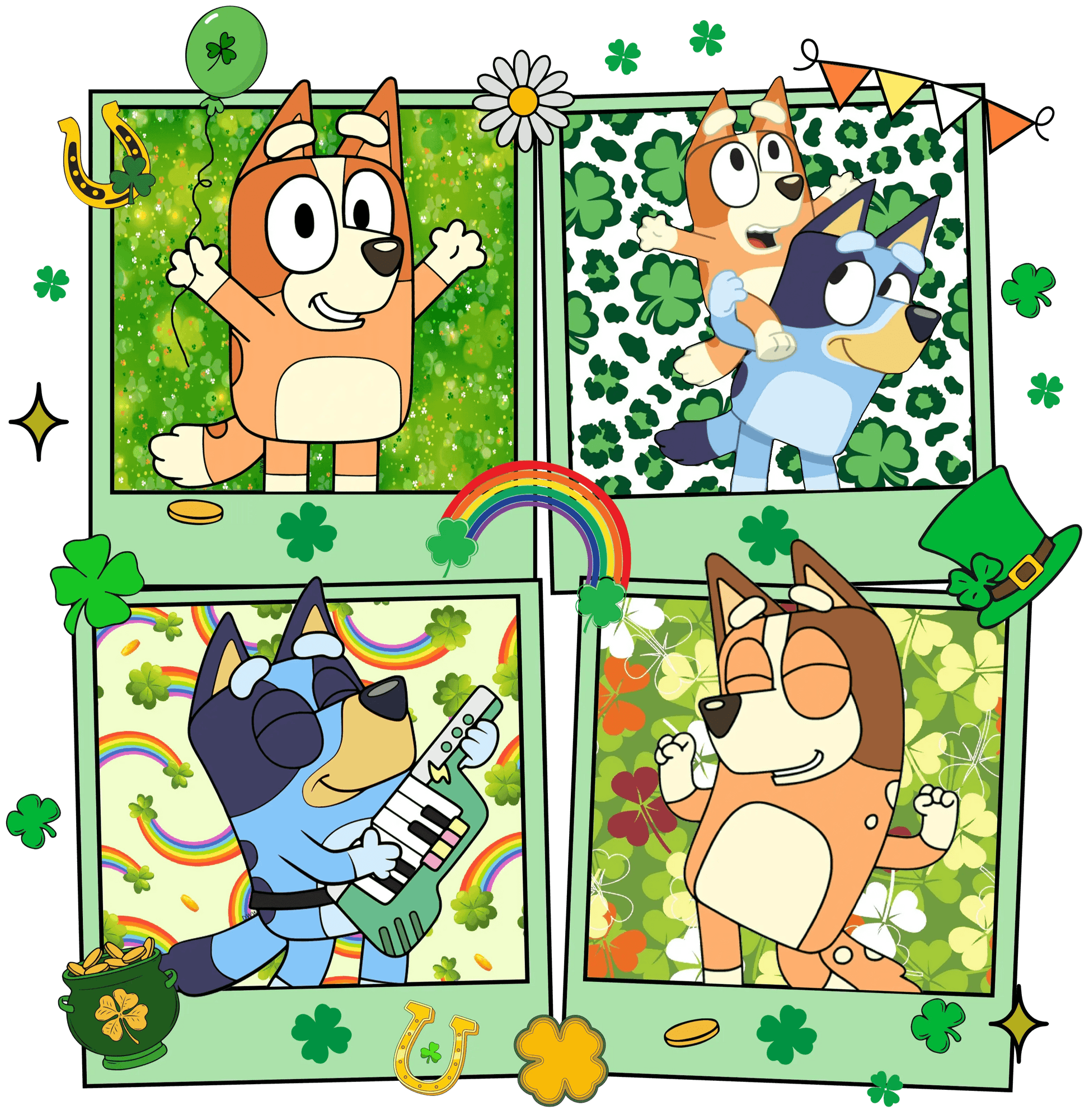 Saint Patrick's Day Bluey Party - DTF Ready To Press - Heat Press Transfer
