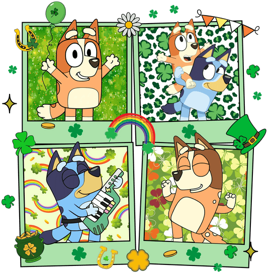Saint Patrick's Day Bluey Party - DTF Ready To Press - Heat Press Transfer