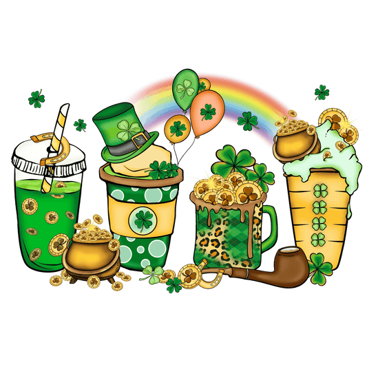 Saint Patrick's Day Drinks Design - DTF Ready To Press - Heat Press Transfer