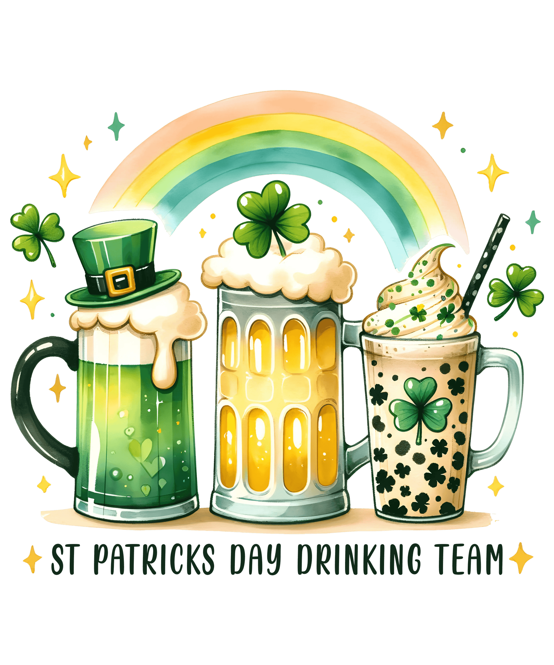 Saint Patrick's Day Funny Drinking Team Design - DTF Ready To Press - Heat Press Transfer