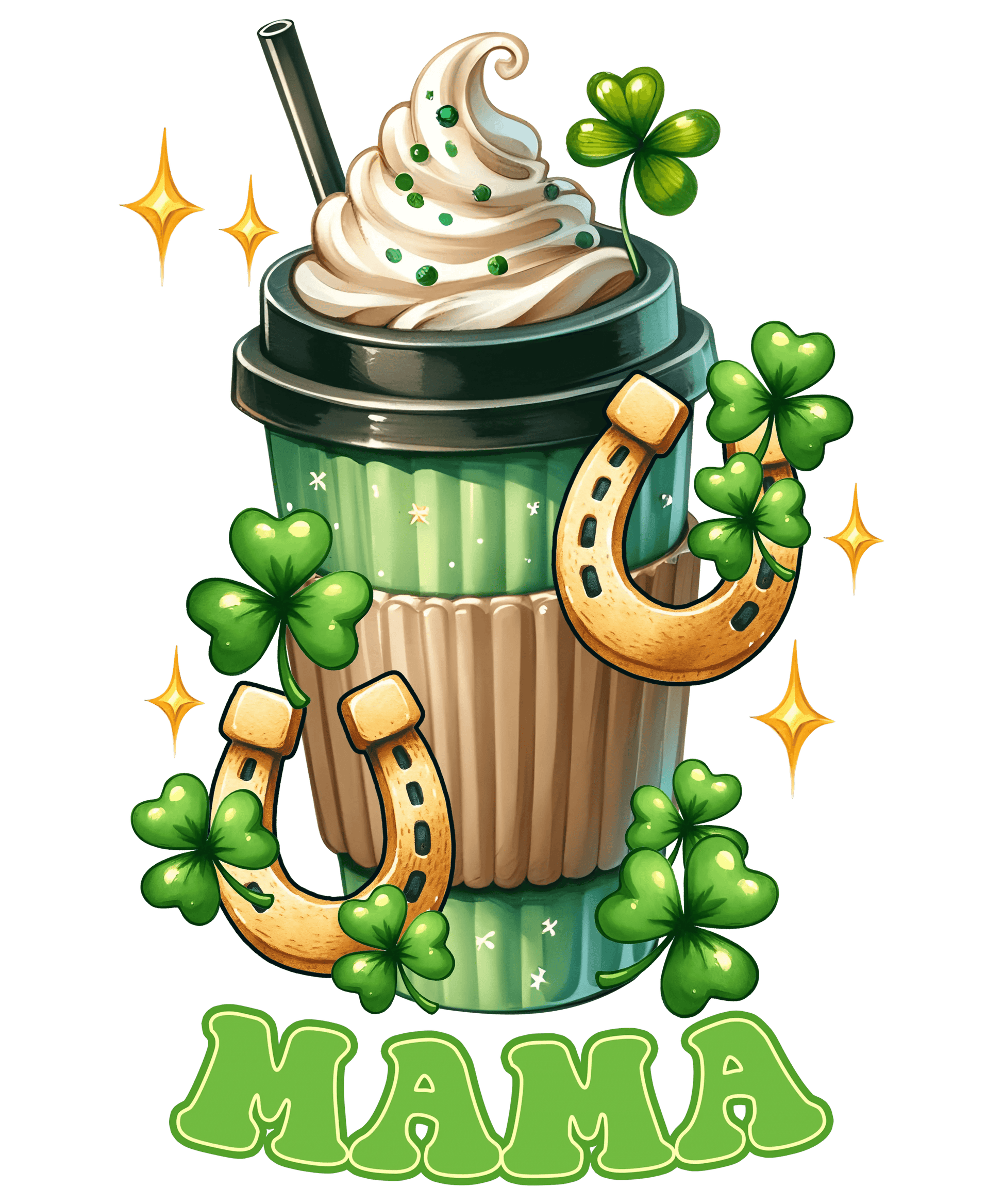 Saint Patricks Day Cute Mama Design - DTF Ready To Press - Heat Press Transfer