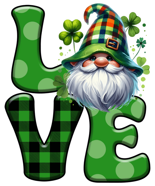 Saint Patricks Day Cute Patricks Gnome Design - DTF Ready To Press - Heat Press Transfer