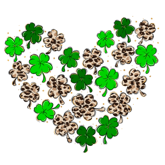 Saint Patricks Day Love Clover Design - DTF Ready To Press - Heat Press Transfer