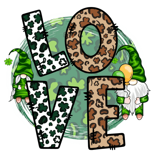 Saint Patty Day Love Leopard Design - DTF Ready To Press - Heat Press Transfer