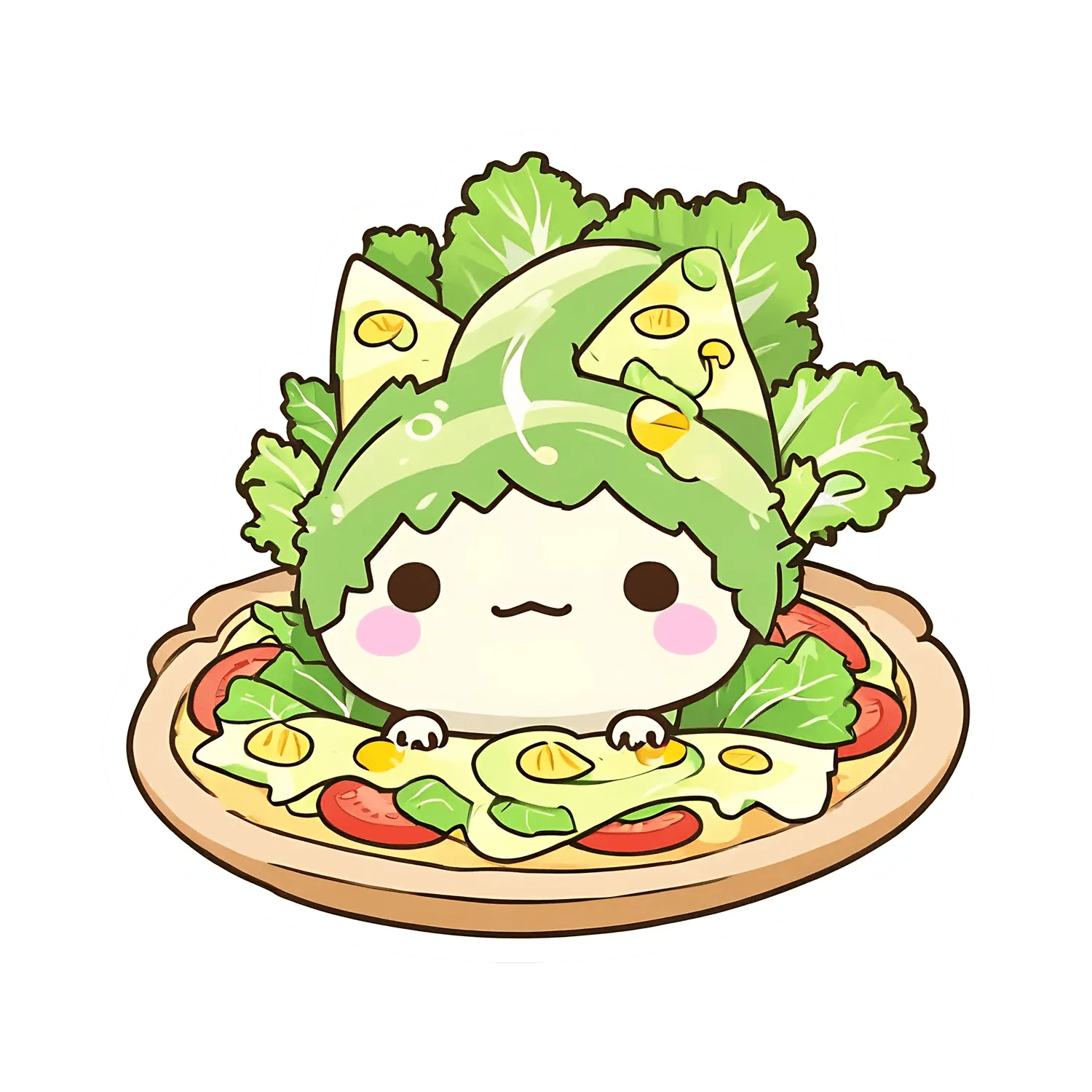Salad Avatar - Cute Kawaii Sticker - Heat Press Transfer