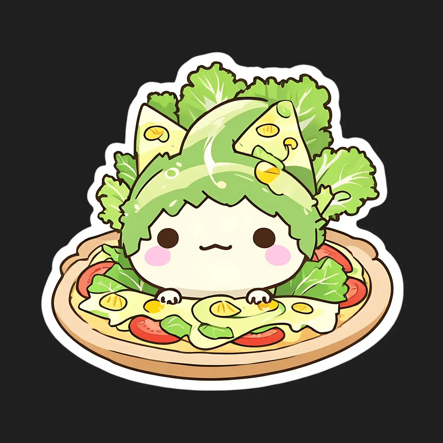 Salad Avatar - Cute Kawaii Sticker - Heat Press Transfer
