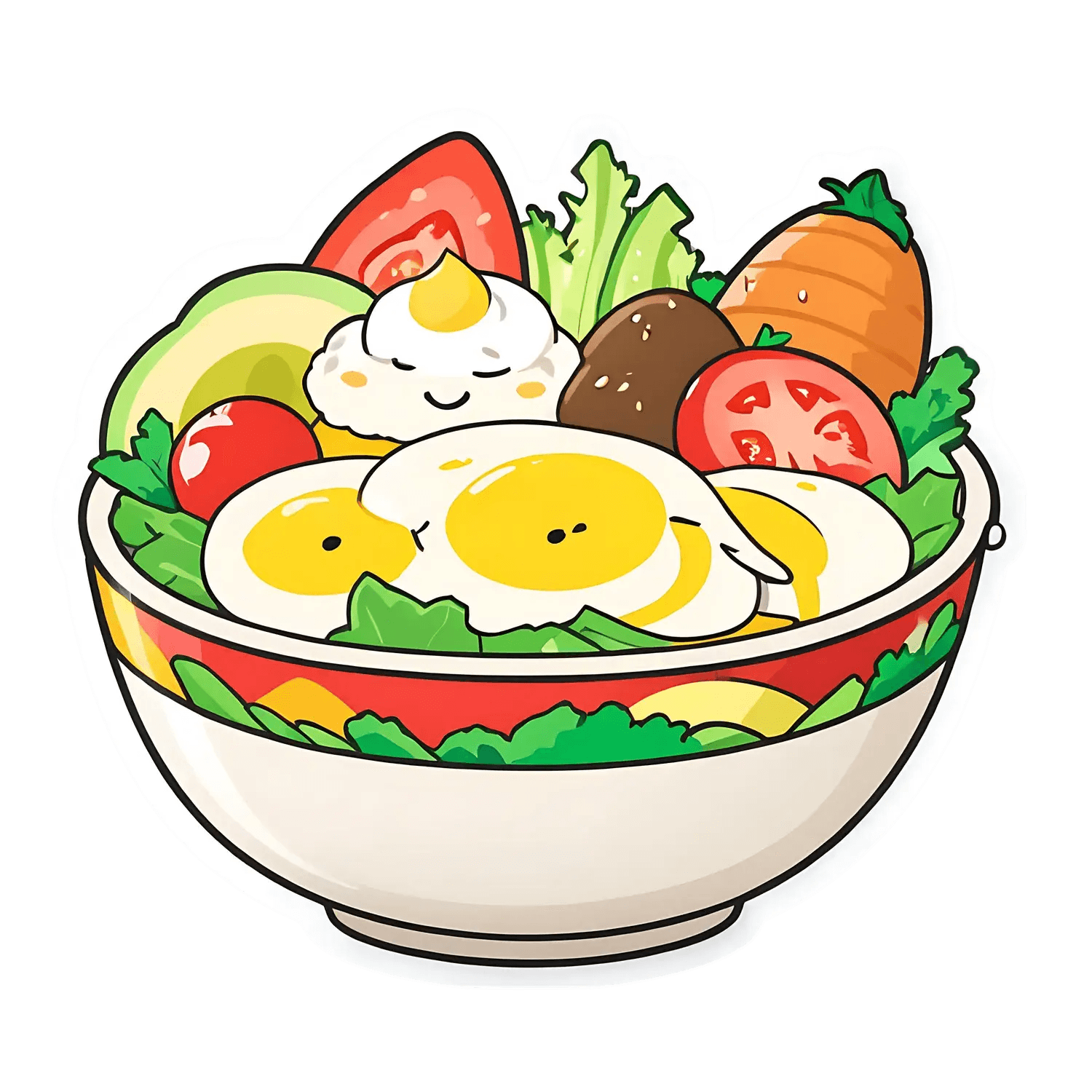 Salad Bowl Sticker - Colorful and Fresh - Heat Press Transfer