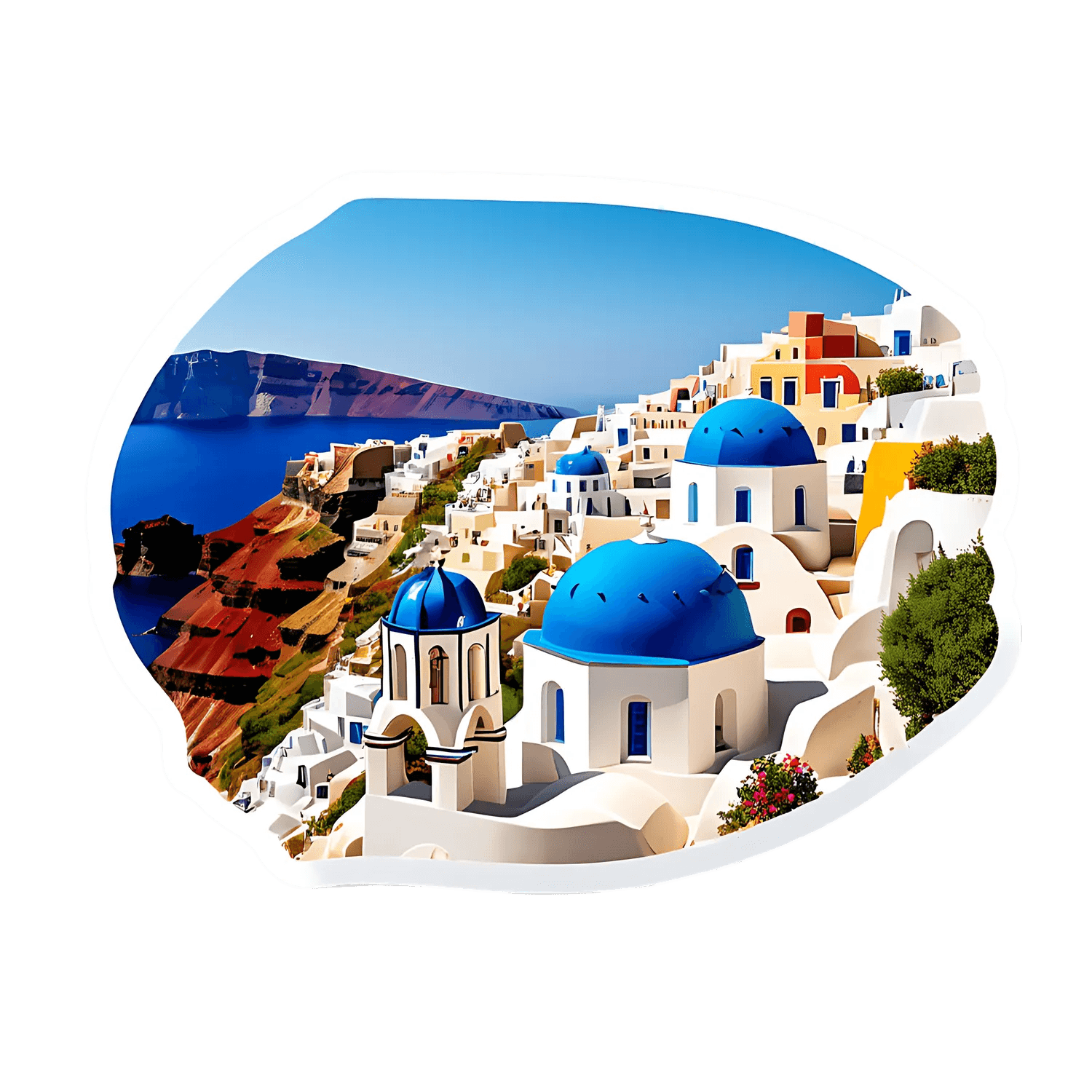 Santorini View - UV Sticker - Heat Press Transfer
