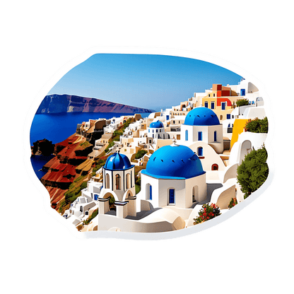 Santorini View - UV Sticker - Heat Press Transfer