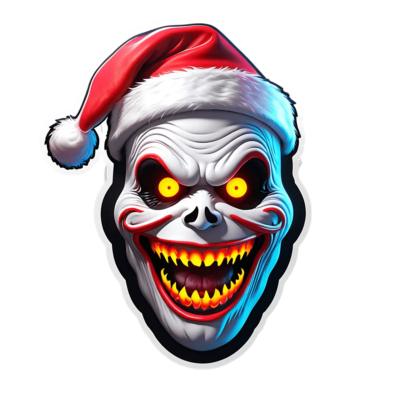 Scary Clown Christmas Sticker - Heat Press Transfer