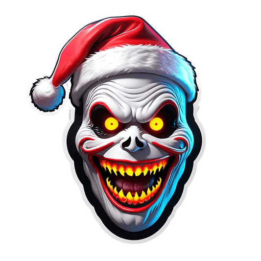 Scary Clown Christmas Sticker - Heat Press Transfer