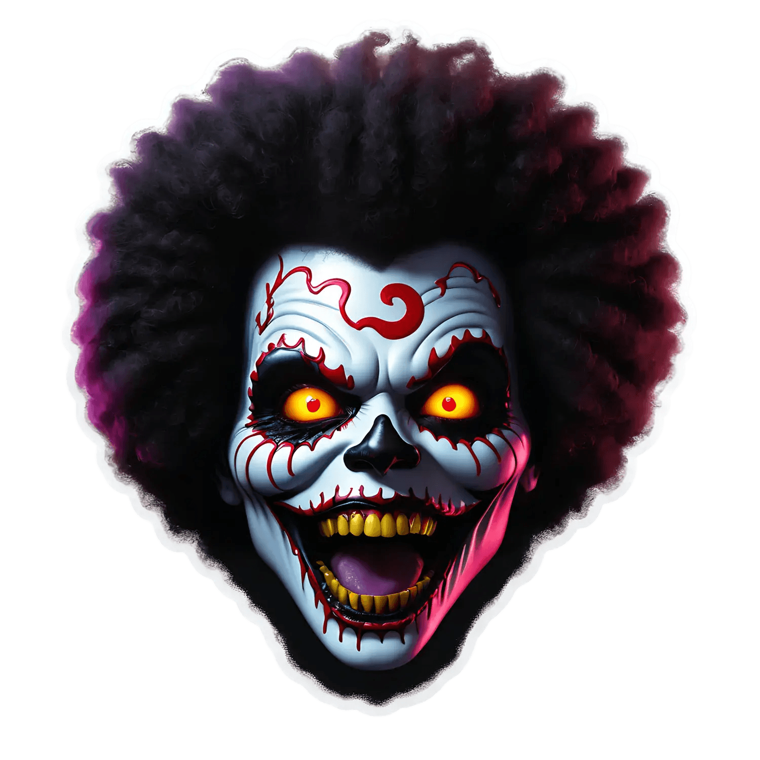 Scary Clown Face - UV Sticker - Heat Press Transfer